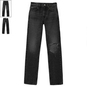 RE/DONE  70s straight worn black w/rip